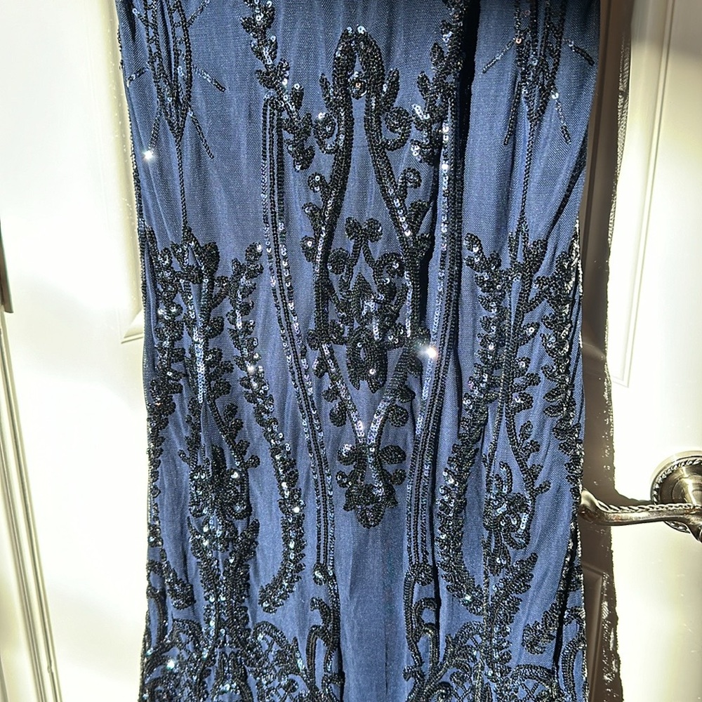 NWT Nina Canacci Prom Dress Navy Blue Size 6-Juniors - Picture 12 of 14